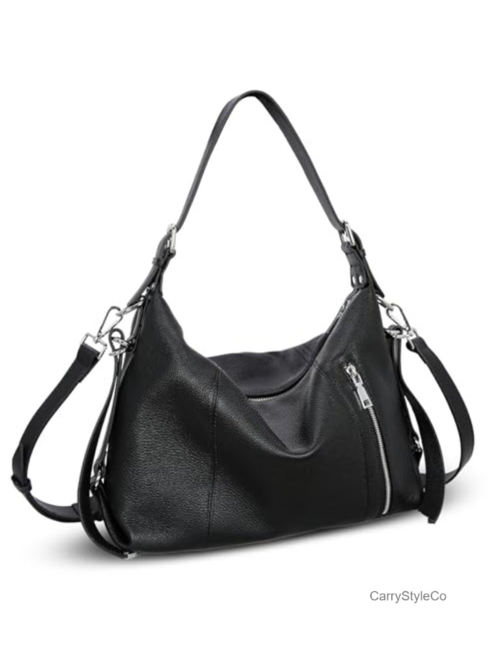 HESHE Cowhide Leather Hobo Shoulder Bag Tote Purse for Women